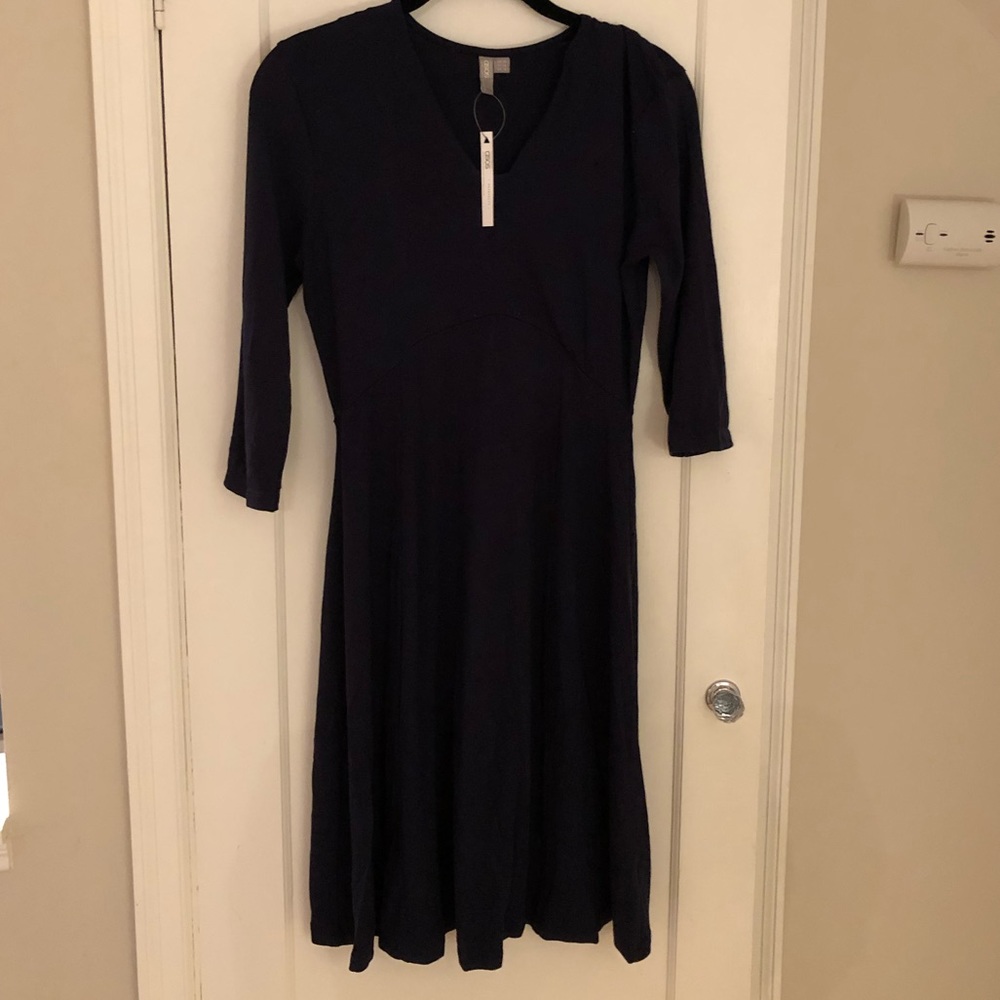 MATERNITY NWT Hale Navy Curved Empire Waist Dress